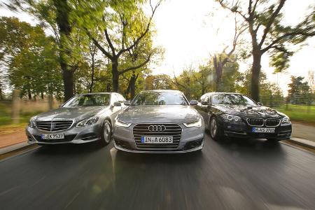 Audi A6, BMW Fünfer, Mercedes E-Klasse
