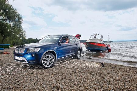 BMW X3 x-Drive 30d, Front, Anhänger, Boot