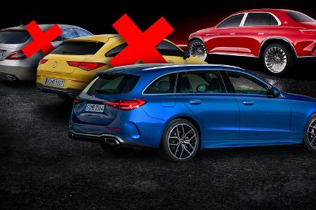 Mercedes Kombi T-Modell Streichliste Shooting Brake Modell Portfolio Collage