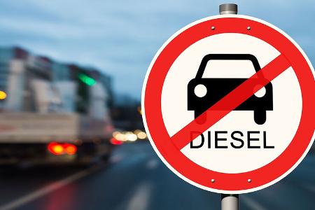 Diesel Fahrverbot Schild Sperrung