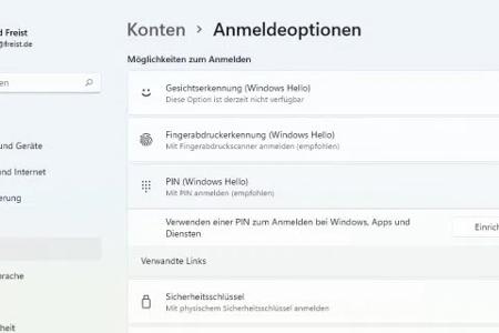 Um den Zugriff auf den Rechner sicherer zu machen, verwenden Sie zur Windows-Anmeldung eine PIN, die ausschließlich auf diesem Gerät funktioniert,.