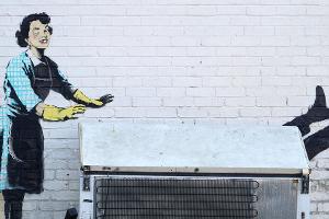 Banksy enthüllt neues Kunstwerk, das zwischenzeitlich zerstört wird