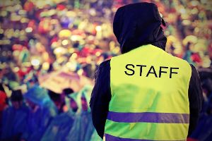 Gelbe Warnweste Stadion