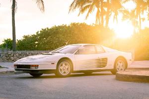 06/2021, Weißer Ferrari Testarossa Original Filmauto Miami Vice