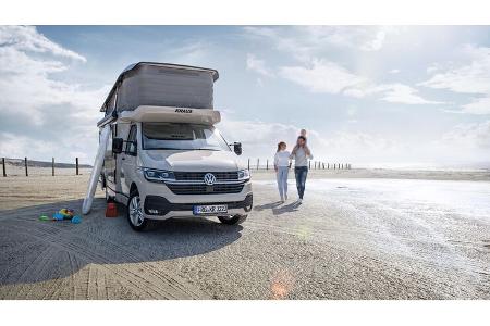 Aufgeklappt, Strand, Familie, Campingbus