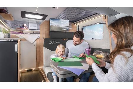 Sitzgruppe, Durchschuss, Familie, Camper