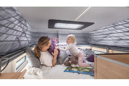 Hochbett, Aufstelldach, Mutter, Kind, Bett, Schlafen