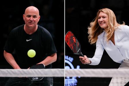Steffi Graf und Andre Agassi: Spontanes Match bei Pickleball-Event