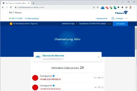 F-Secure stellt einen Passwortmanager bereit, der nach gestohlenen Zugangsdaten sucht. Das Tool heißt ID Protection und kostet im Angebot ab 4 Euro monatlich.