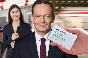 Volker Wissing FDP Collage 49 Euro Ticket Neuwagen Kauf