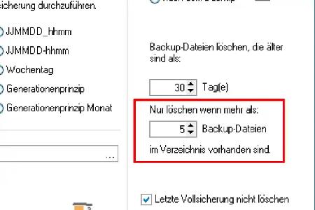Bei der Verwendung einer Backup-Software sollten Sie in den Einstellungen festlegen, dass mehre Versionen einer Datei behalten werden.