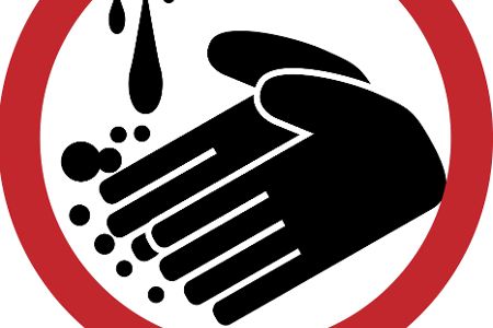 warnschild hände waschen