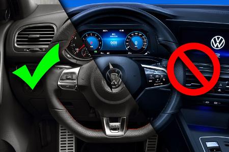 VW Lenkrad Tasten Knöpfe Touch Collage