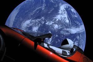 Tesla Roadster Space X Weltall Screenshot