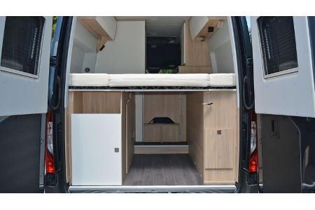 Heckansicht, Bett, Stauraum