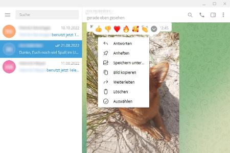 Nach der Einrichtung der Desktop-Variante von Telegram über das Smartphone lassen sich Bilder und Videos auf den PC laden.