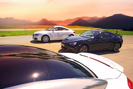 Audi TT, Peugeot RCZ, Subaru BRZ, Seitenansicht