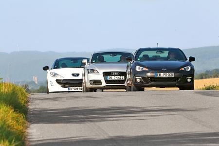Audi TT, Peugeot RCZ, Subaru BRZ, Frontansicht