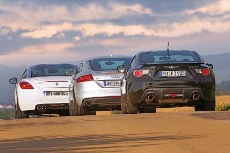 Audi TT, Peugeot RCZ, Subaru BRZ, Heckansicht