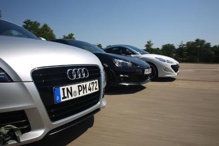 Audi TT, Peugeot RCZ, Subaru BRZ, Frontansicht