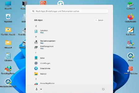 Schlankes Betriebssystem: Nach der Anwendung von Win Reduce gibt es im Startmenü unter 