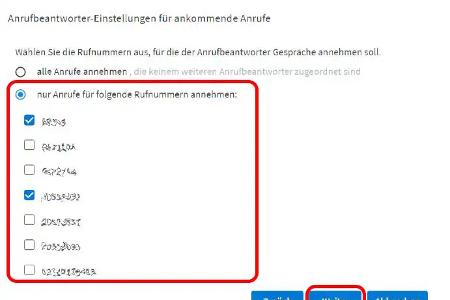 Dem Anrufbeantworter eine Rufnummer zuweisen