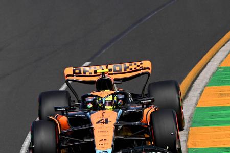 Platz 7: Lando Norris (McLaren) - Note: 3,5 - Ging ins Risiko und blieb in der regnerischen Anfangsphase zunächst draußen. Verlor unter diesen Bedingungen bereits seine Position an Alonso und Russell. In der Box ging es dann noch deutlich weiter nach hinten. Hatte letztlich nicht die erhoffte Geschwindigkeit im Rennen. Hing immer wieder im Verkehr fest. Nach Startplatz 2 eine kleine Enttäuschung.