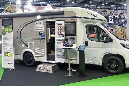 Wohnmobil, teilintegriert, außen, Messe