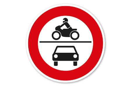 Verkehrszeichen 260 Verbot für mehrrädrige Kft und Motorräder