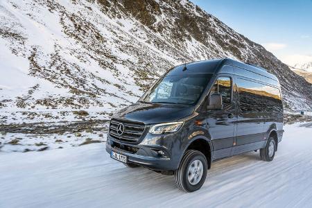 Mercedes Sprinter 319 CDI 4x4 Modelljahr 2019 Wintertest 