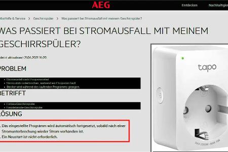 Haushaltsgeräte, die nach einem Stromausfall automatisch weiterlaufen, lassen sich über eine WLAN-Steckdose per Smartphone-App starten.