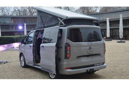 Camper, Dachzelt, grau, Ford Transit, City by Dreamer, Heck