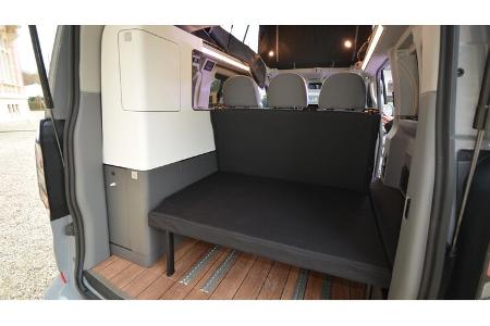 Heck, Sitzbank, Verlängerung, ausgeklappt, Schwarz