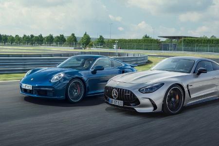 Mercedes-AMG GT Coupe und Porsche 911 Turbo