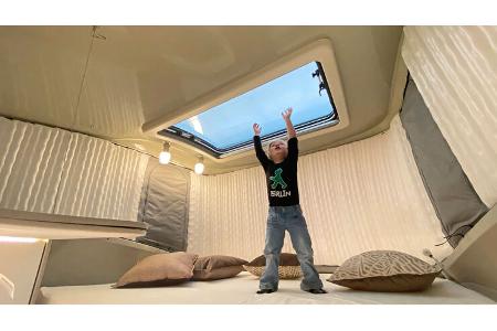 Raumerweiterung,innenbereich,Bett,Dachfenster,Kind