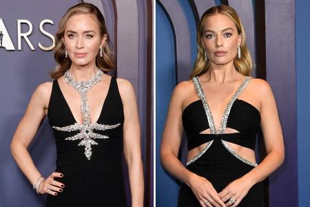 Emily Blunt und Margot Robbie tragen fast identisches Kleid