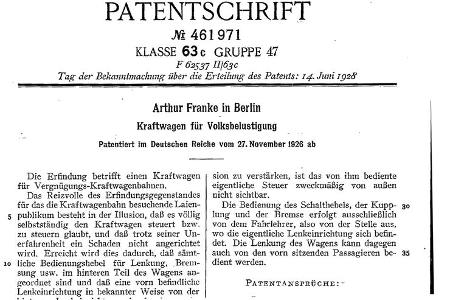 Patent: Opel 4 PS (Laubfrosch) mit Fake-Fernsteuerung