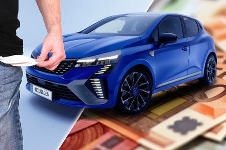 Neuwagen Kauf Geld Teuer Pleite Collage