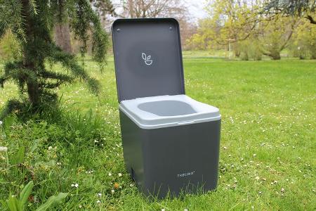 Trelino Evo, Trenntoilette, Grautöne, aufgebaut