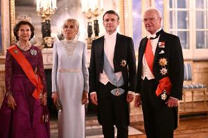 Schwedische Royals glänzen bei Galadinner für die Macrons