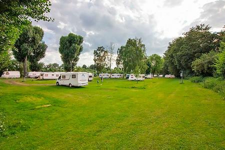 Wiese, Camping, Wohnmobil, Bäume