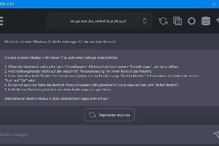 GPT4All greift auf ein lokal installiertes KI-Modell zurück. Die Ergebnisse sind zwar nicht immer ganz richtig, in der Regel aber zu gebrauchen. Per Nachfrage lässt sich das Ergebnis meist verbessern.