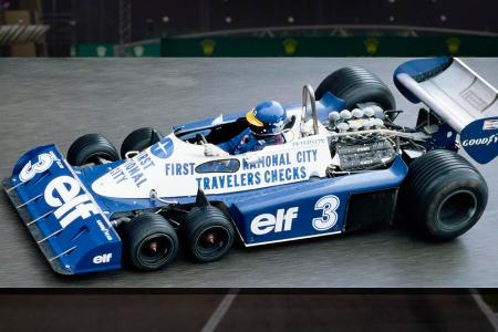 Tyrrell P34 - 1976 - Den Klassiker für das F1-Kuriositätenkabinett liefert Tyrell im Jahr 1976. Die kleineren Vorderreifen sollen den Luftwiderstand reduzieren. Das Problem der geringeren Bodenhaftung wurde durch das Hinzufügen von zwei weiteren Vorderreifen gelöst.