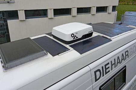 Solarzellen, Dach, Klimanlage, Technik, Strom