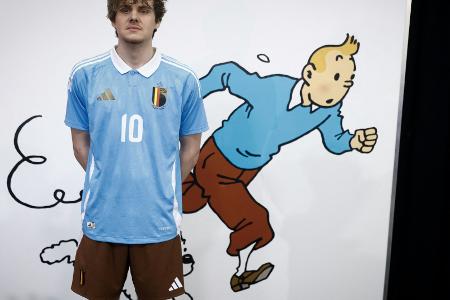 Auswärtsdress in hellblau und braun: Belgien wie 