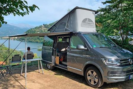 Aussicht, Campingvan, Berge, Mensch