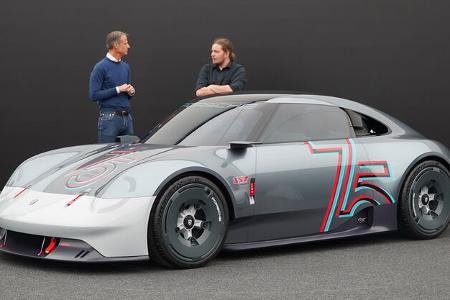 Studie Porsche Vision 357 und Chefdesiger Michael Mauer