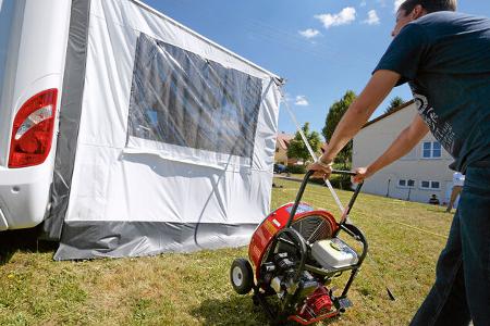 Test: Markisenvorzelte, Windmaschine