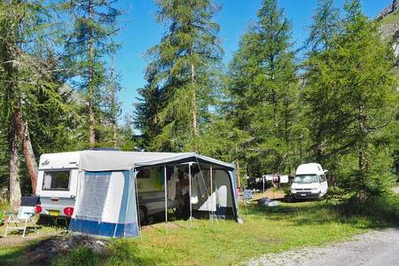 Zelt, Campingvans, NadelbŠume, Gras, Himmel