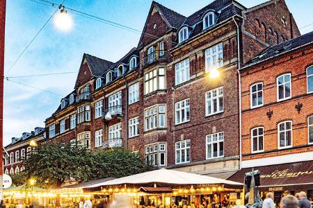 Altstadt, Odense, Restaurants,Lichter am Vorabend 